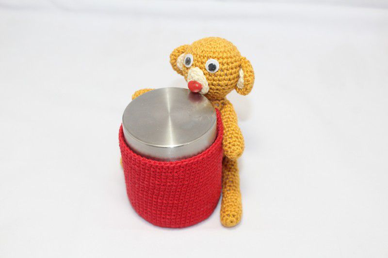 PH Artistic amigurumi Crochet Small Cute Bunny Pencil Box Toy Birthday Gift - 4 inch  (Brown)