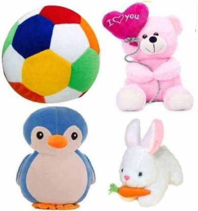 Agnolia Gifts Stuffed Toy Penguin Black,colorful ball,Ballon Teddy and Elephant Soft toy26cm - 26 cm  (Multicolor)