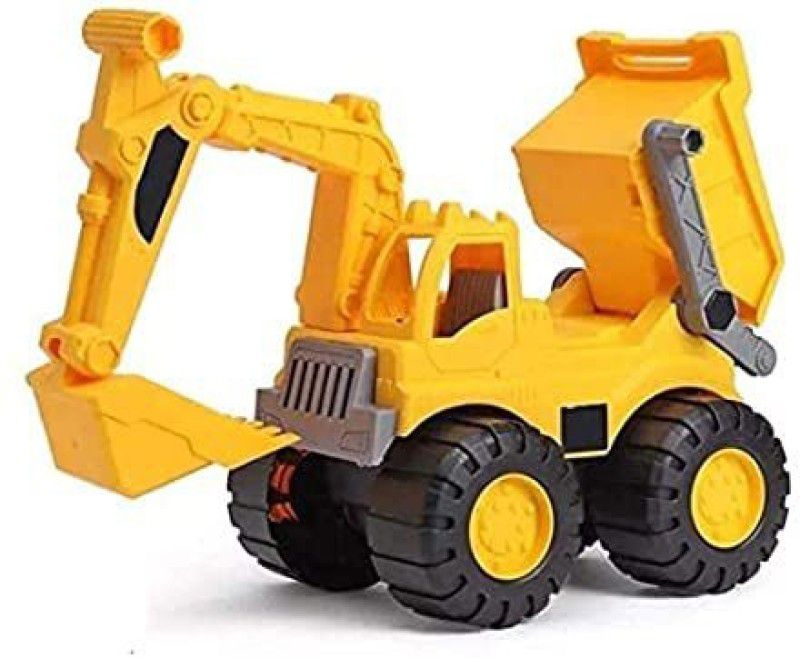BHALALA ENTERPRISE Big DIG Dump Unbreakable Pull Along Back Excavator Contruction Engineering Friction Power Toy Dumper Trucks Vehicle Baby for Kids Boys Baby Toys for Kids 3 Years Cat Dig &Dump Big(Yellow)  (Multicolor)