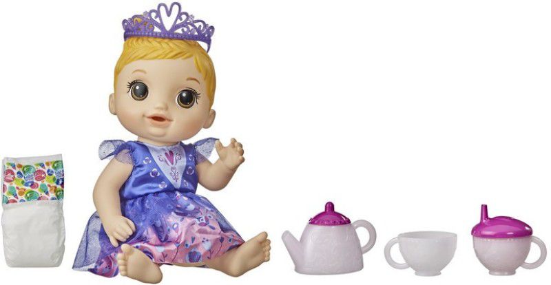 Baby Alive Tea n Sparkles Baby Doll, Color-Changing Tea Set, Doll Accessories, Drinks and Wets, Blonde Hair  (Multicolor)