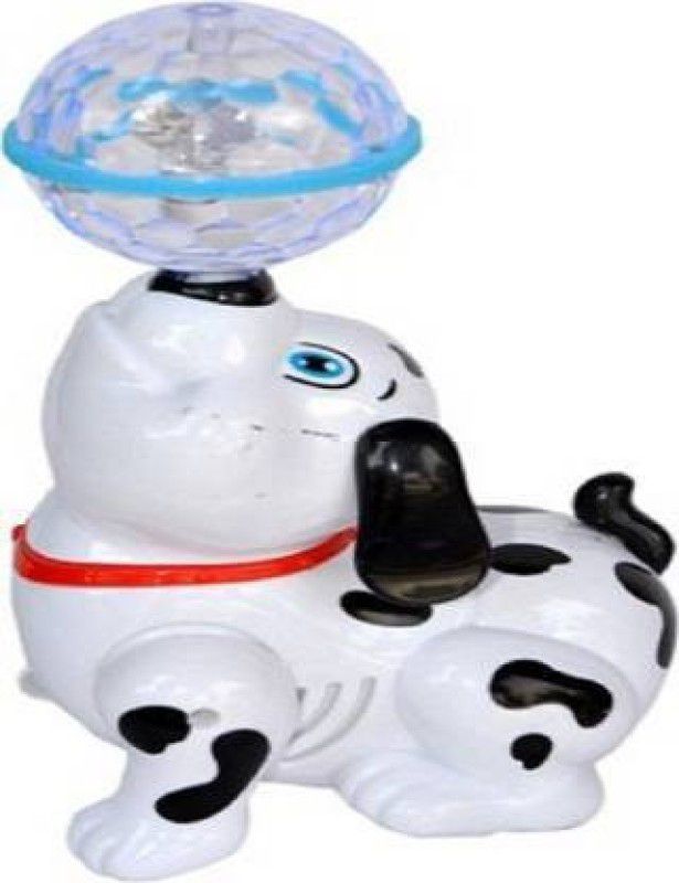 Tenmar DANCING DOG WITH FLASH LIGHTS AND 360 DEGREE ROTATION  (White)
