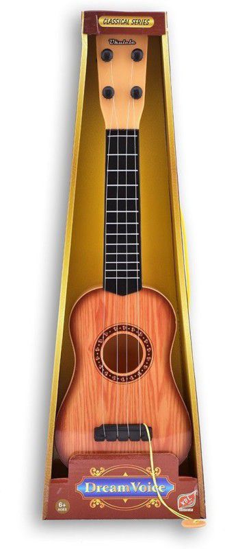 ToyGalaxy 43cm Dream Voice Children Guitar 6-String Ukulele With Adjustable Tuners  (Brown)