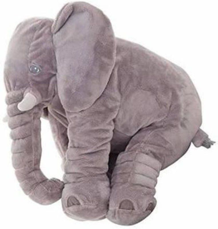 MAURYA Innocents Polyester Fibre Animals Baby Pillow Pack of 1 (Grey) - 50 cm  (Grey)