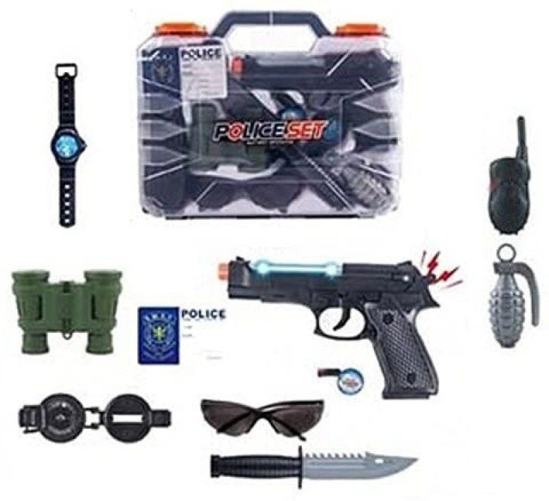 NIYAMAT Police Detective & Spy Kits Toy Set for Kids, 10 Piece Detective Toy Set with Police Carry Case Suitcase Toy Set