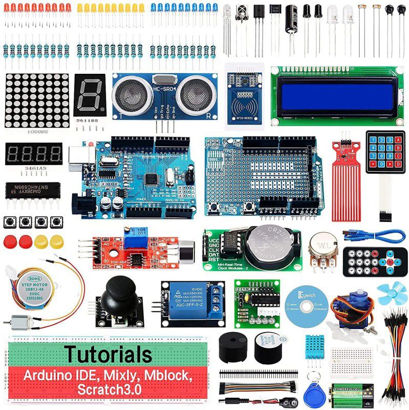 IDUINO Scratch Starter Kit,Super Base Sensor Modules Kit Based on Arduino UNO R3 ATmega328P with 30 Lessons Compatible with Arduino IDE Mixly Mblock Graphical Programming Educational Electronic Hobby Kit