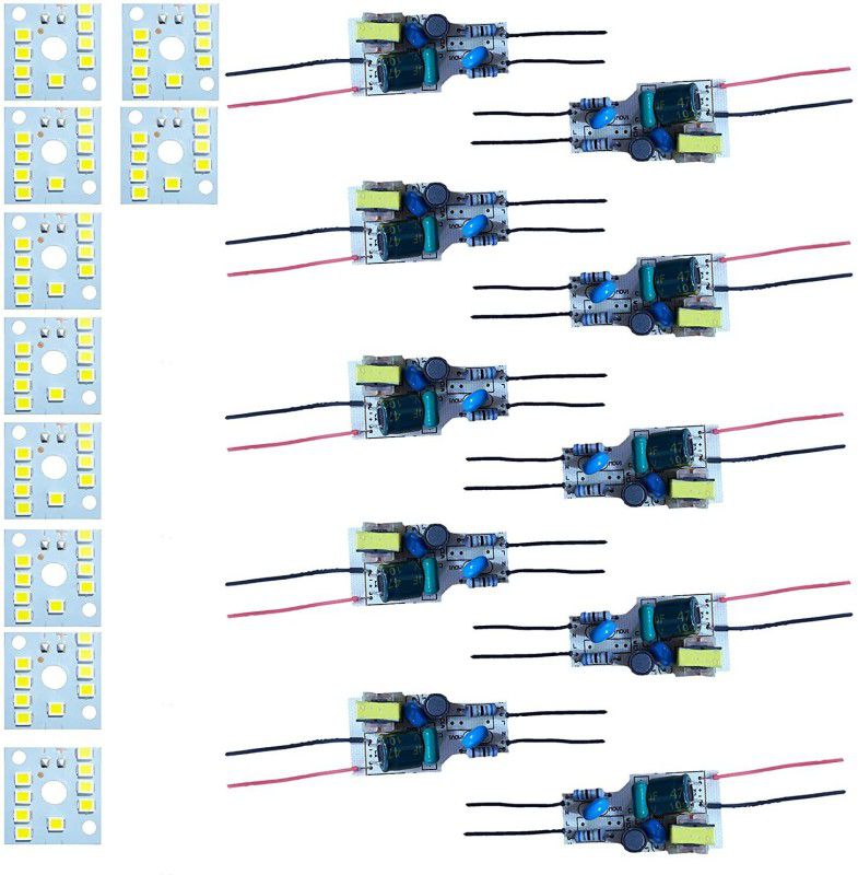 SHOBHANI ENTERPRISES SE PACK OF 10 MCPCB IC HPF 9watt driver Raw Material For led Light Electronic Hobby Kit