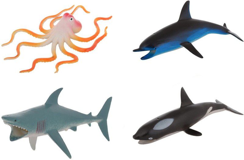 lifestylesection Ocean Animals Plastic Toys For Kids (MULTICOLOR)  (Multicolor)