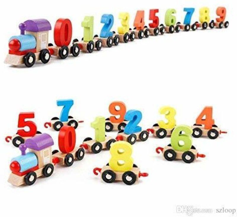 Pulsbery Wooden Learning Toy Numbers Educational Play Train with Sliding Wheels, Pre School Learning Game for Kids 3 Years & Above  (Multicolor, Pack of: 1)