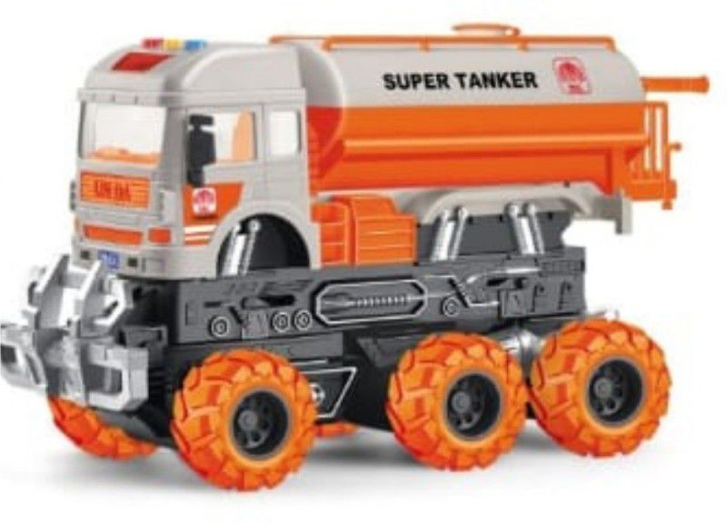 TOYICO! 6 Tire Oil Tanker Truck With Light And Sound  (Multicolor)