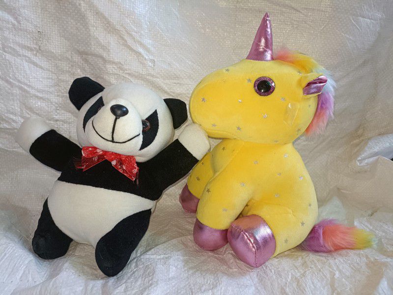 RDA business Collection Achtul Premium Quality Unicorn Imp Soft Toys|Panda Stuffed Soft Plush Soft Toys - 26 cm  (Multi- all (Small))
