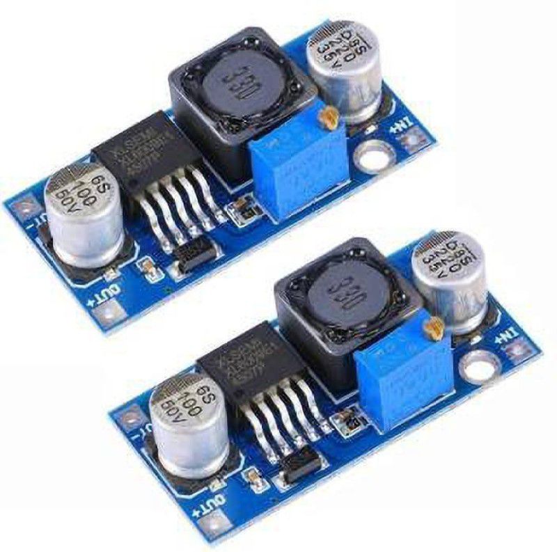 Stookin 2 Pcs XL6009 DC-DC Step-up Module with Adjustable Booster Power Supply Module (Pack of 2) Micro Controller Board Electronic Hobby Kit Power Supply Electronic Hobby Kit