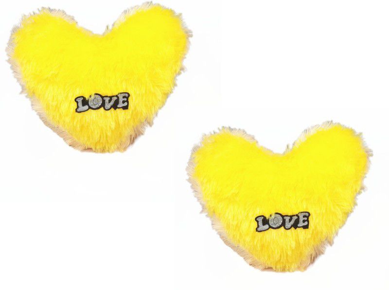 Uniqon Pack of 2 (Size:30x26cm) Premium Quality yellow Heart Love Dil Soft Fur Stuffed Toy for Adult & Kids Birthday's, Valentine's Days, Special Occasional Surprise Gifts, Home Room Decoration, Car Decor Showpieces - 26 cm  (Yellow)