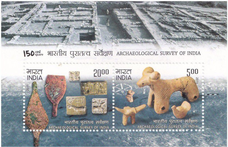 Phila Hub 2011 Archaeological Survey of India MINIATURE SHEET MNH CONDITION Stamps  (2 Stamps)