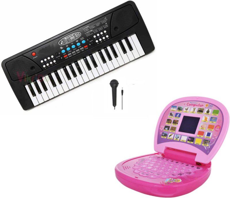 VikriDa Combo of 37 Key Piano Keyboard Toy with DC Power Option, Recording and Mic  (Multicolor)