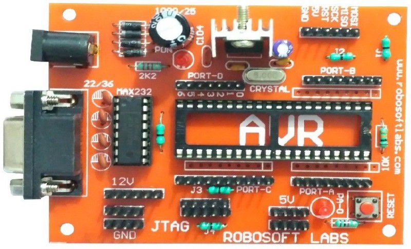 Robosoft Labs AVR ATMEGA16 / 32 40PIN Development Board with MAX232 IC Micro Controller Board Electronic Hobby Kit