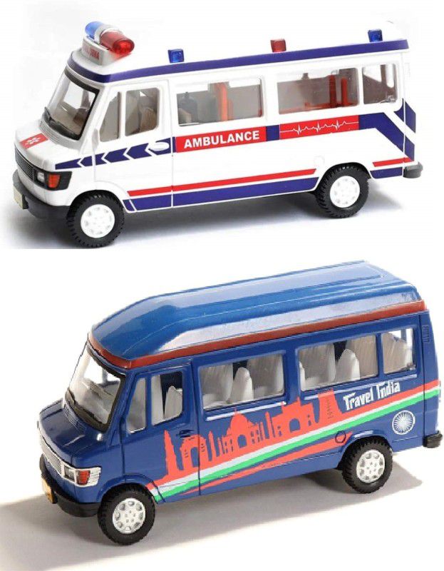 SABIRAT Travel India & Travel Ambulance Combo For Kids, Pull Back Action Toys  (Multicolor, Pack of: 2)