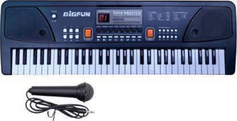 MOCK LEE BigFun 61 keys Electronic Piano Keyboard with LED Display & Microphone (Black) (Black)  (Black)