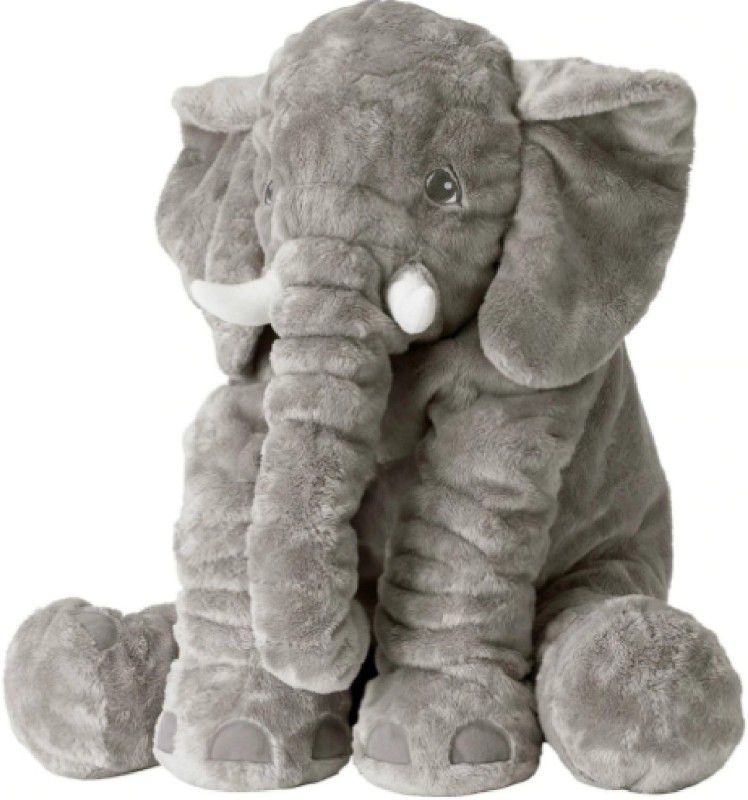 Liquortees Baby's Elephant Pillow soft toy Stuffed Animal Big Size - 60 cm  (Grey)