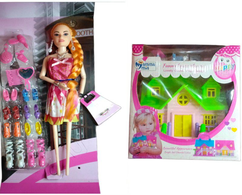 toyboyzone dolls with doll house For Boy Girl Kids Multicolour pack 1 of fe10  (Multicolor)