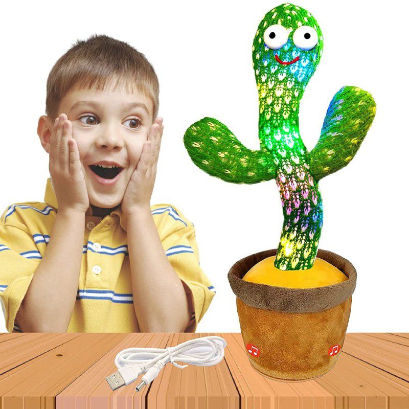 LIBRA Repeats What You Say,Electronic Plush Toy with Lighting,Singing Cactus Recording and Repeat Your Words for Education Toys For girl boy kids  (Green)