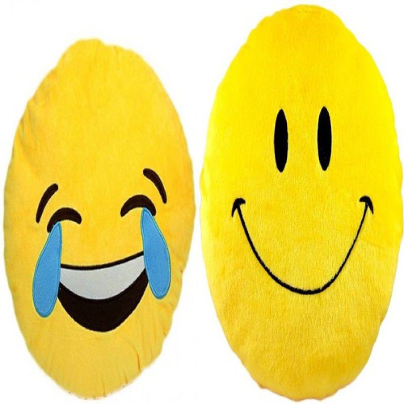 Agnolia stuffed Smiley cushion 35cm-Laughing Tear Eye & Smile - 10 inch  (Multicolor)