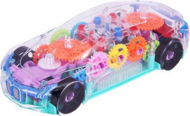 Tenmar Lightning Musical Transparent Car  (Multicolor)