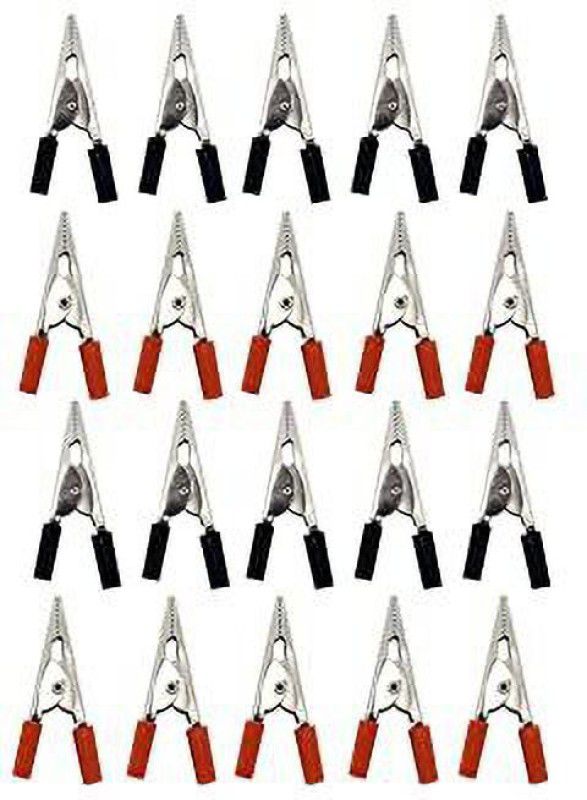 samest 10 Pair Alligator Clips,45mm Plastic Handle Test Metal(Red and Black) Electronic Components Electronic Hobby Kit
