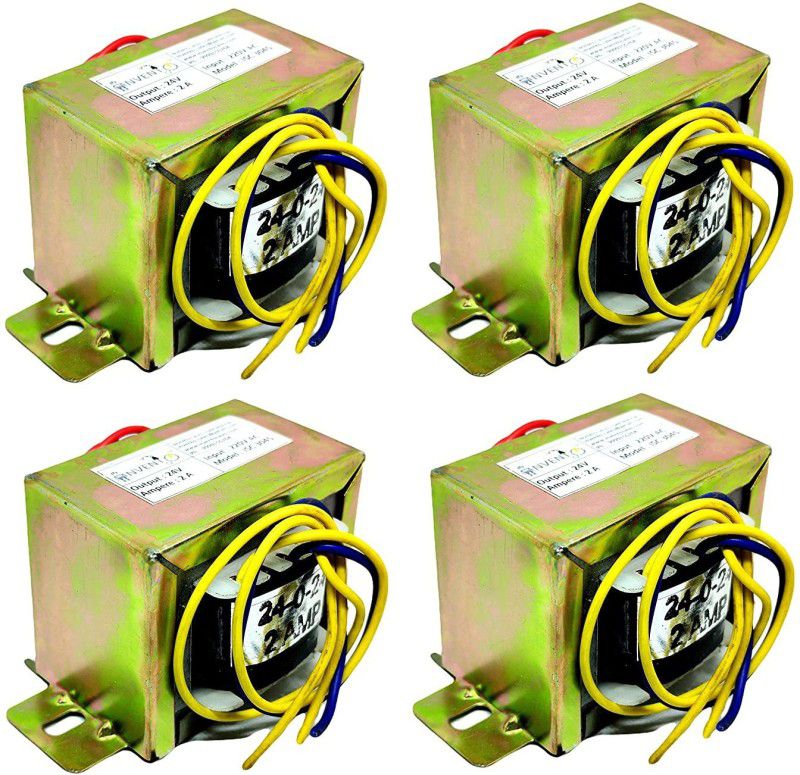 INVENTO 4Pcs 24V 2A 24-0-24 Transformer Copper Winding 220V AC to 24V AC Automotive Electronic Hobby Kit