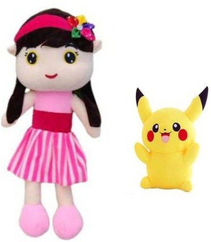 MAURYA Beautiful Sofia Doll and Pikachu combo Soft Toy for kids/Girls/BIRTHDAY GIFT - 35 cm  (Multicolor)