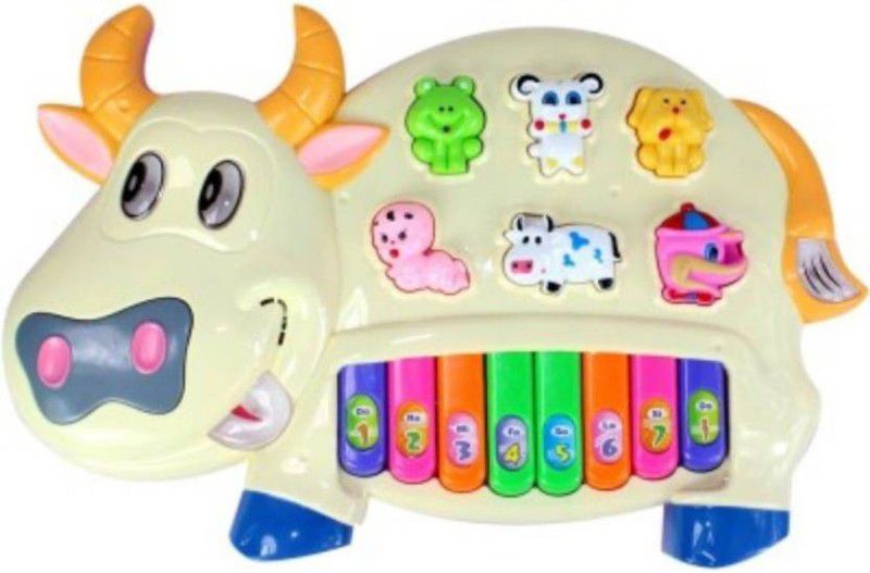 Aarna Musical Cow Piano Keyboard Toy Game (Multicolor)  (Multicolor)