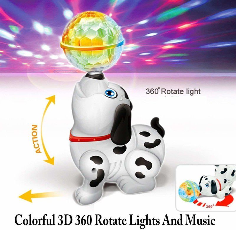 TUKAMCHA Cute Dancing Toy with Reflected 3D Lights  (White)