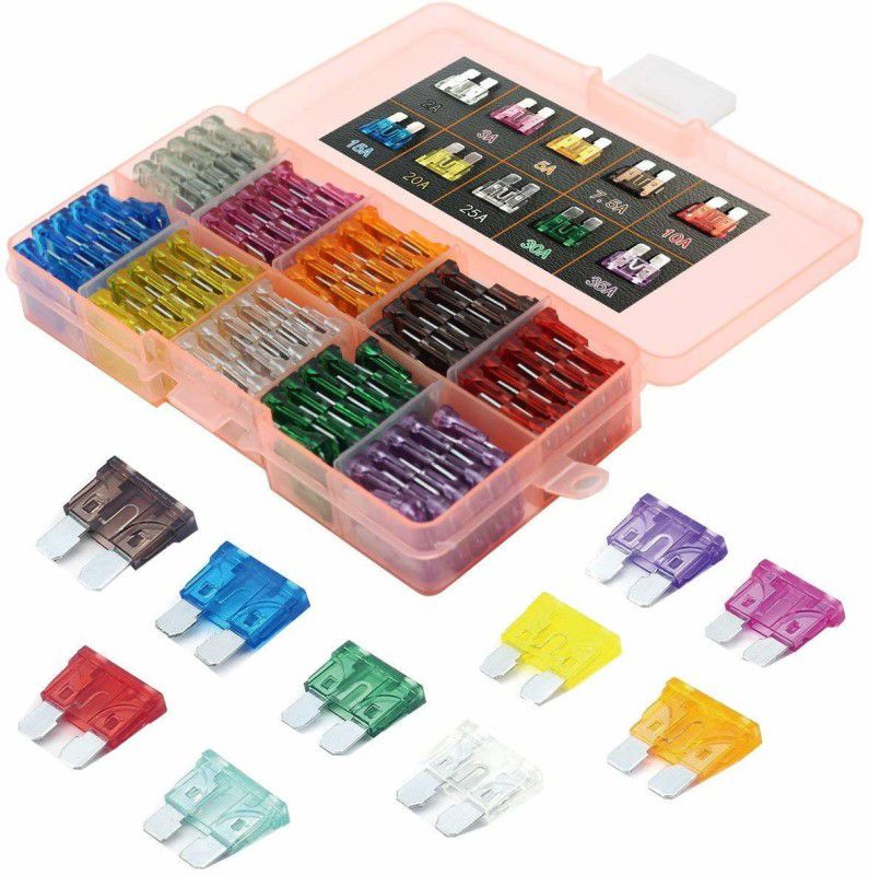 IDUINO 100 Pieces Assorted Auto Car Truck Standard Blade Fuse Assortment Automotive Electronic Hobby Kit