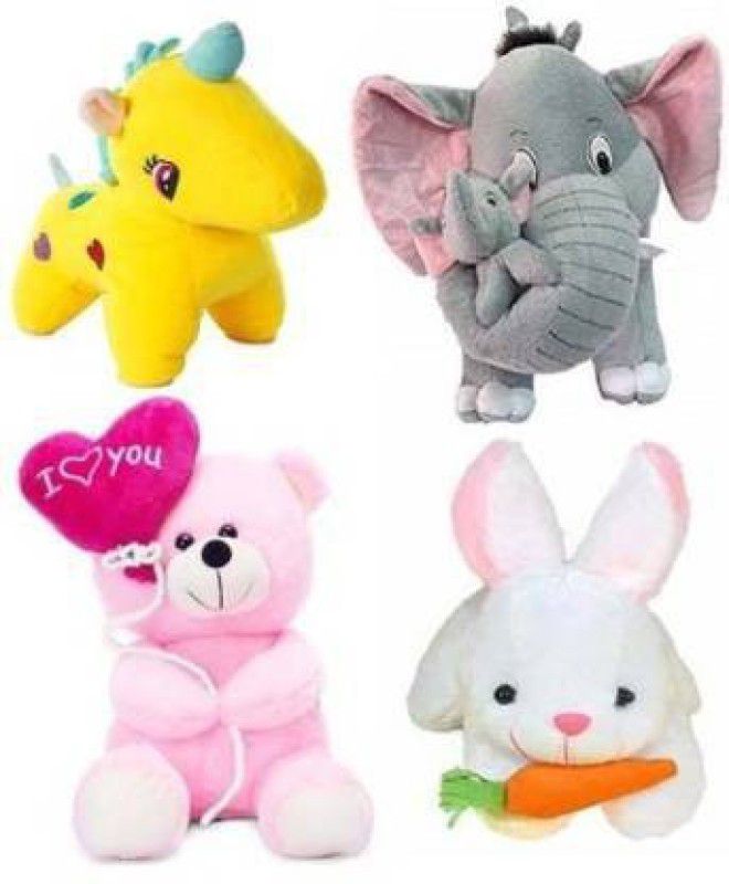 tgr cute stuffed soft toy combo for kids - 34 cm  (Multicolor)
