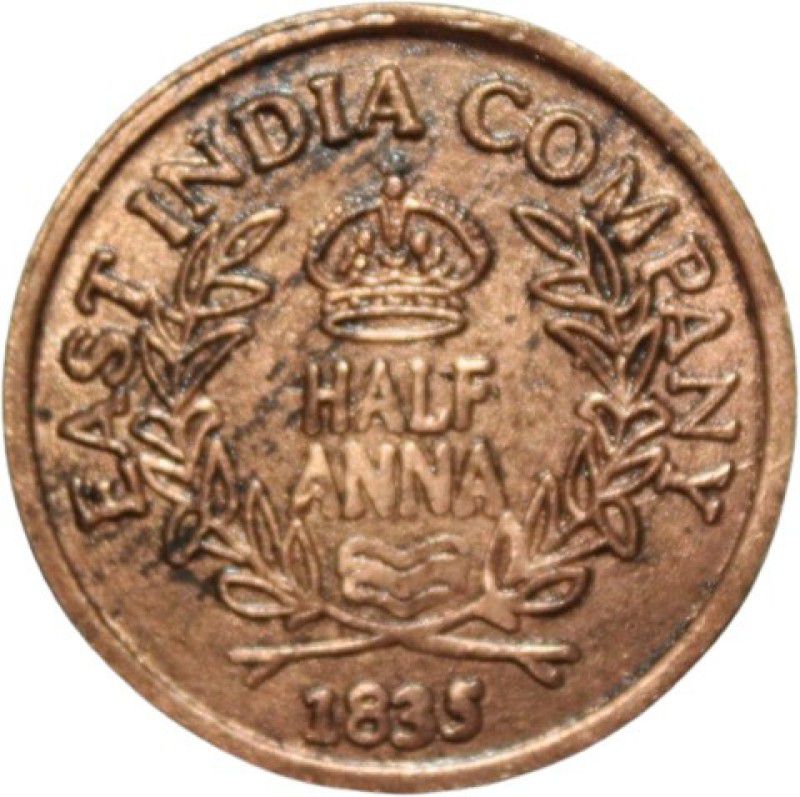 imperialshop #BA34 - (Token) Half Anna (1835) "Lord Ganesh" East India Company Old Coin Medieval Coin Collection  (1 Coins)