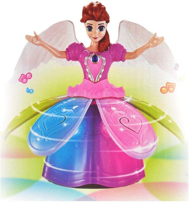 Ratixes Barbie Doll & Rotating Dancing Angel Girl Robot with Lights and Music Toy Kids  (Multicolor)