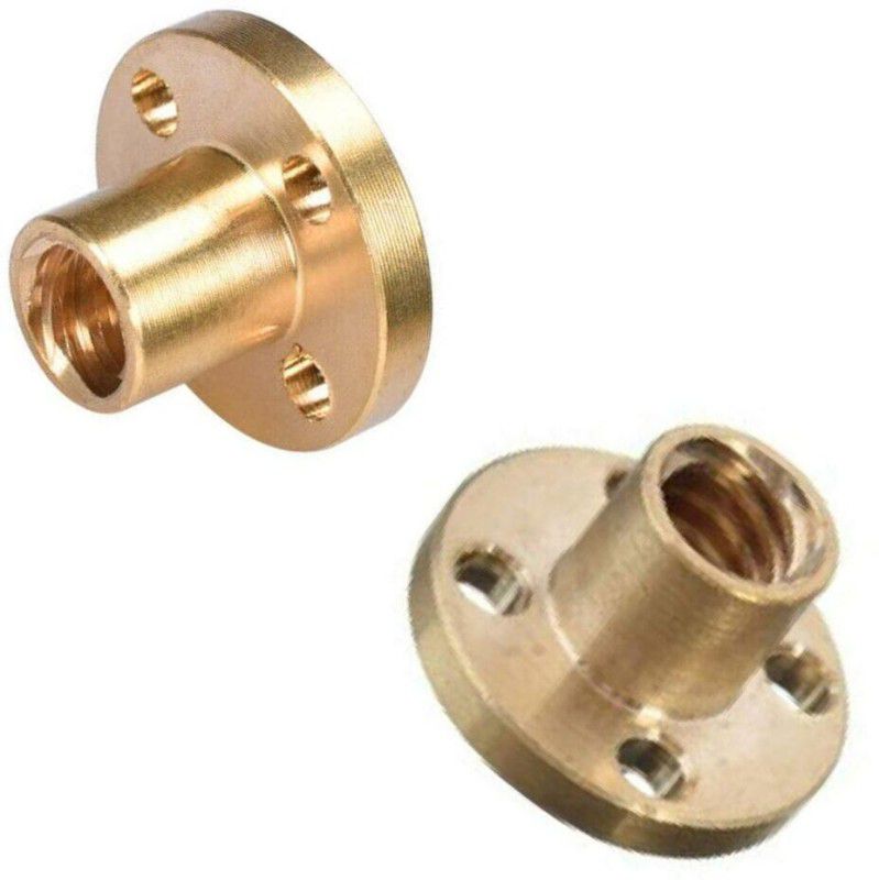 INVENTO 2Pcs M6 nut 1mm Pitch 6mm T Nut Brass round Flange Single Nut Automotive Electronic Hobby Kit