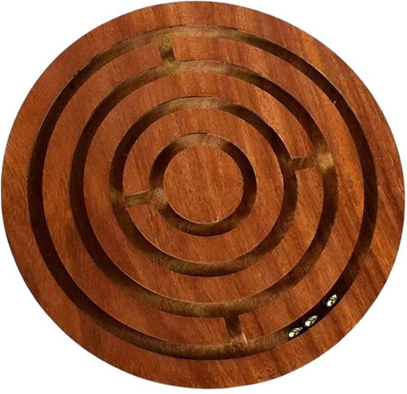 StarsOne 6" Inches Wooden Labyrinth Board Game Ball in a Maze Puzzle Toys - Puzzle Game  (1 Pieces)