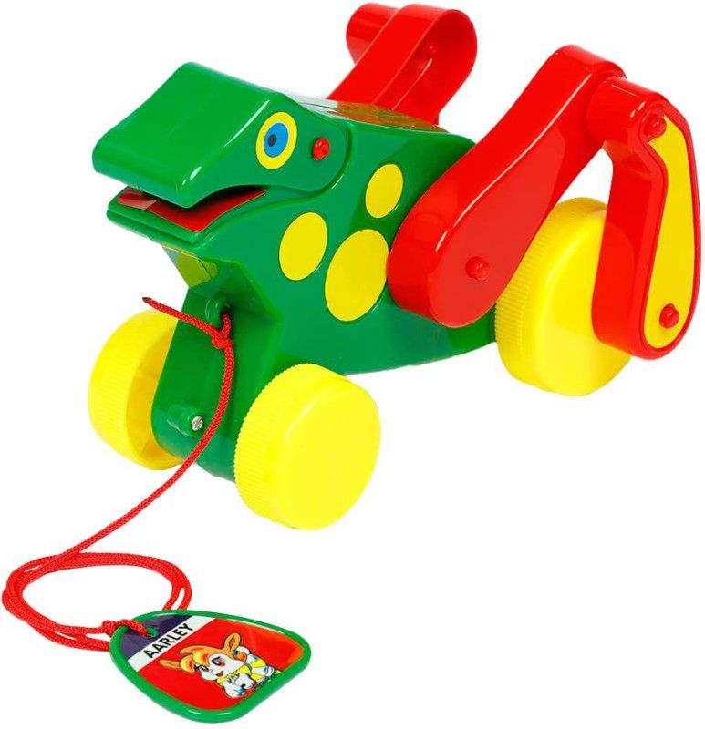 Wembley Prince Frog Pull Along Toy with Crick Crack Sound Toy for Babies BIS CERTIFIED  (Green, Red, Pack of: 1)