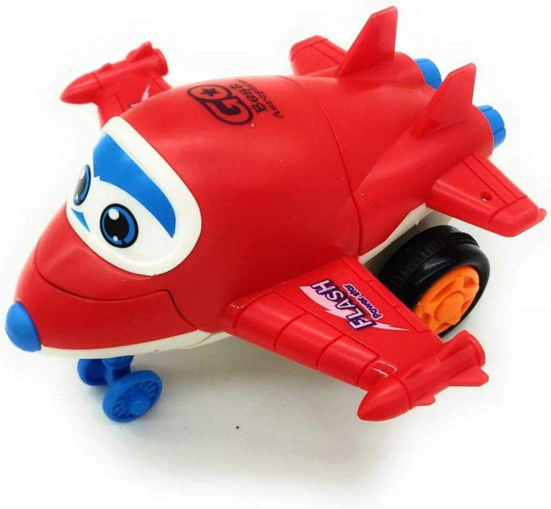 Trusmile Pull Push Back Robot Aeroplane Toy for Kids, Transformer Converting Mini Aeroplane to Robot (Red, Pack of: 1)  (Red, Pack of: 1)