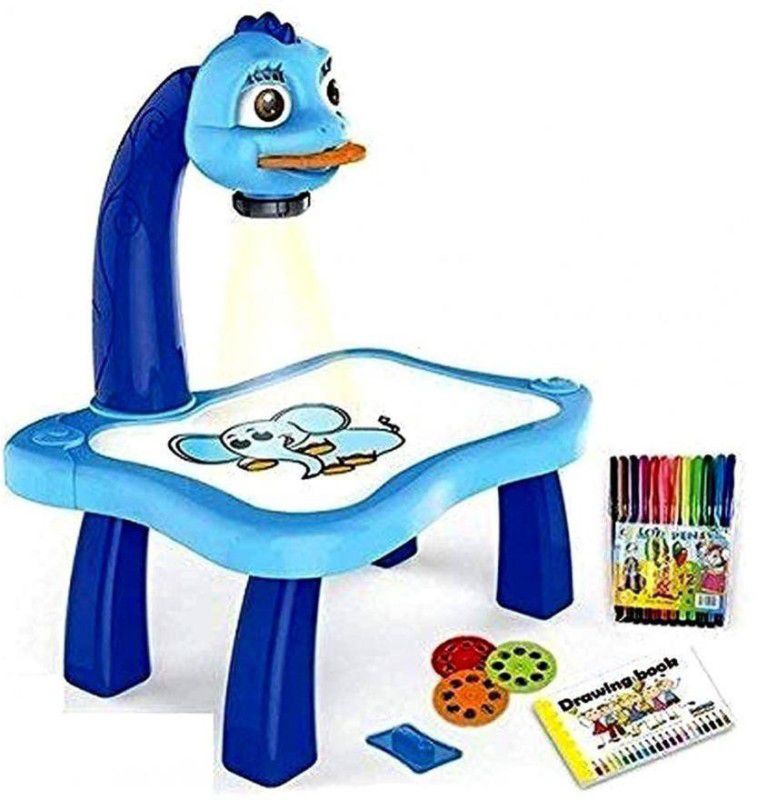 VERAI SHOP Painting Toy Fun Learning Desk Set,Multi-Function Kids Electric Projector Lamp  (Blue)
