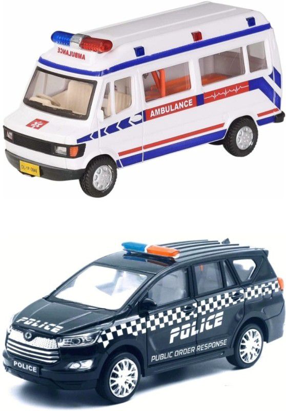viaan world combo Pack of CENTY ( Ambulance & Cristiano 2.0 ) Toy for kids  (Black, Red, White, Blue, Pack of: 2)