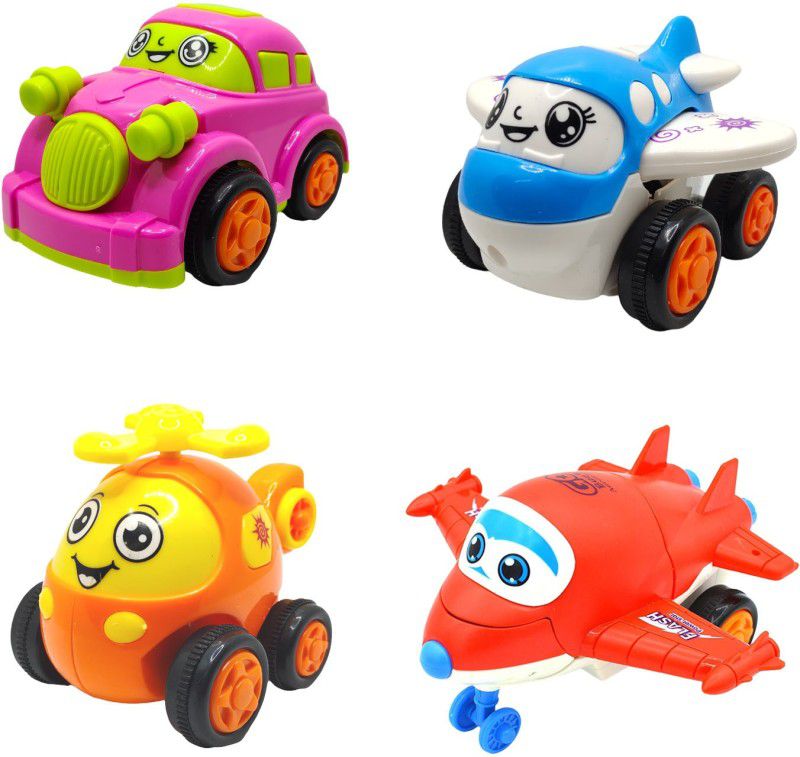 Jo Baby Unbreakable Friction Powered Toy Car, Plane, Robot Car & Monster Car  (Multicolor)
