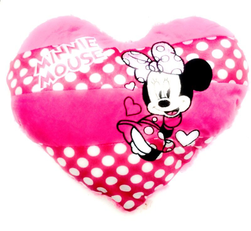 ClueSteps Heart Shape, Pillow Decorative Cushion Minnie Mouse - 32 cm  (Pink)