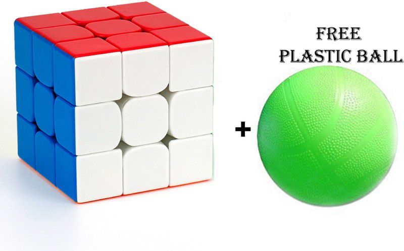 SHALAFI Educational Game Smart High Speed Stickerless Magic Puzzle Cube Toy+Plastic Ball  (2 Pieces)