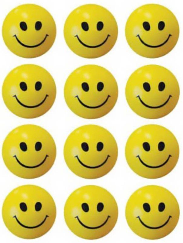 ClueSteps Emoji Balls Smiley Balls Face Squeeze Stress Balls 3 inch (Pack Of 12) - 3 inch (Yellow) - 3 inch  (Yellow)