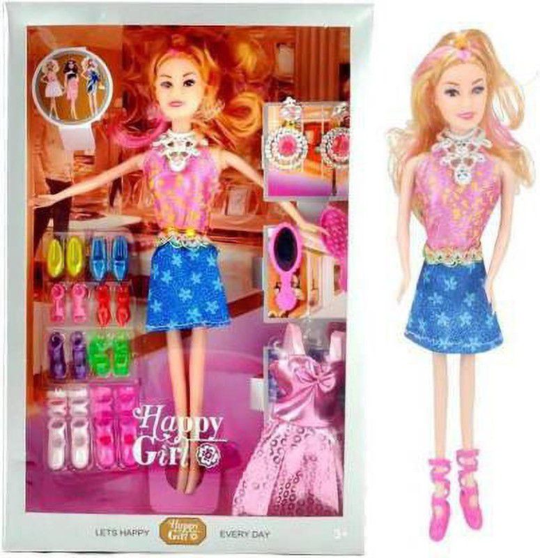 BundelkhandSports 001Sweet Happy Girl With Doll Dresses Set For Kids (Multicolor)  (Multicolor)