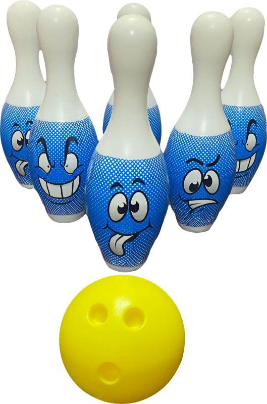 GoodsNet Bright & Colorful Bowling Set with 6 Pins & 1 Ball, Play Set for Kids Bowling Bowling
