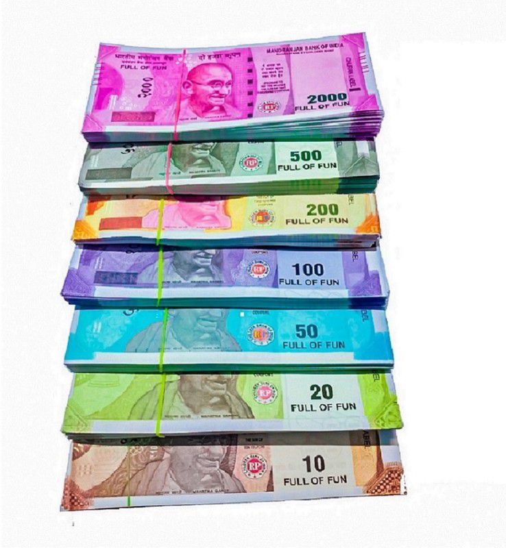 4GX Combo (12 Each x 7=84 Nakli Note) Playing Indian Currency Notes for Fun Paper Kids churan wale Note (Nakli Note-10,20,50,100,200,500,2000 ) Children Currency Gag Toy  (Multicolor)