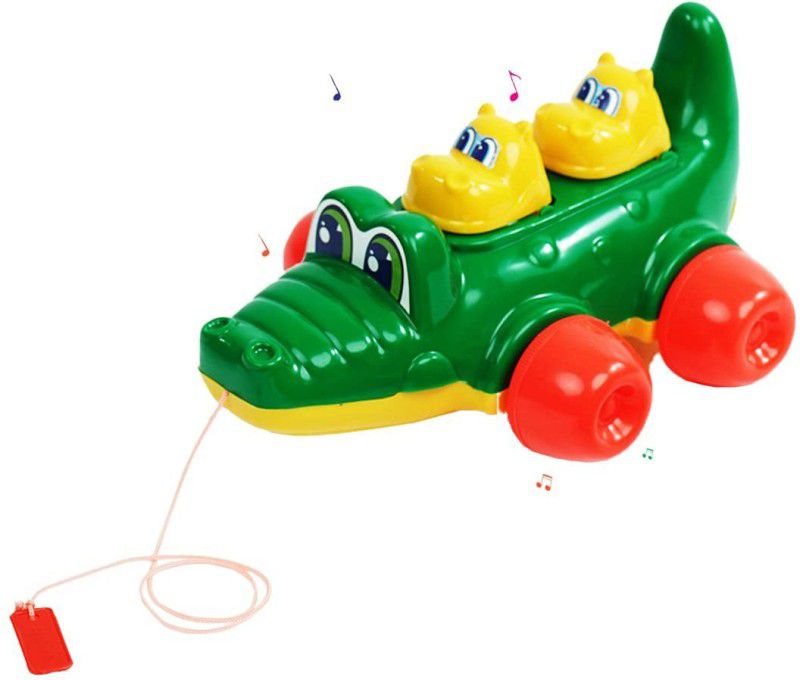 Wembley Baby Croco Pull Along Toy for Kids Ages 12 Months & Above Babies BIS CERTIFIED  (Red, Green, Pack of: 1)