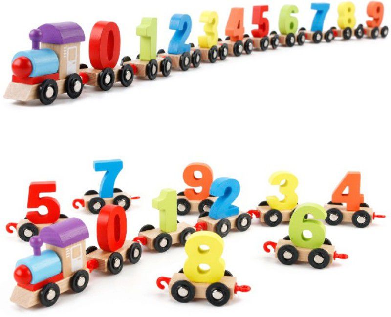 WudCraft Wooden Number Train set - Self Learning and Educational Toy set for Kids  (Multicolor, Pack of: 1)